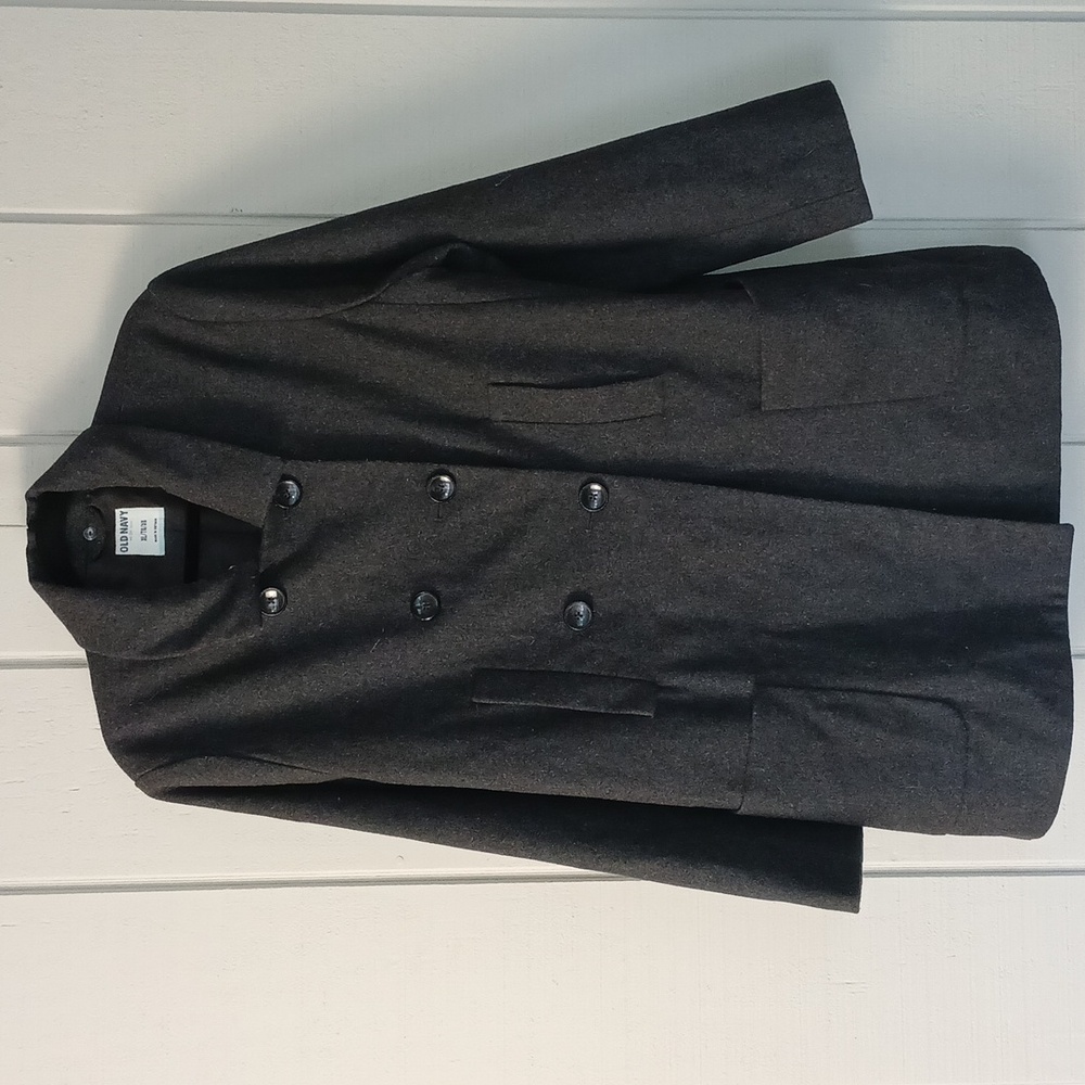 Old Navy wool blend grey pea coat size extra large